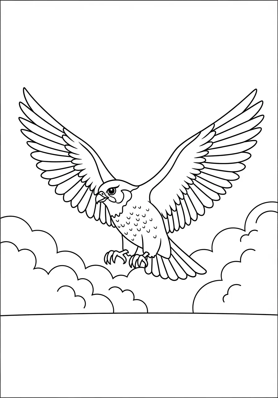 Flying Falcon Coloring Page