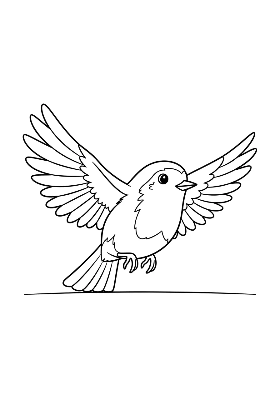Flying Robin Coloring Page