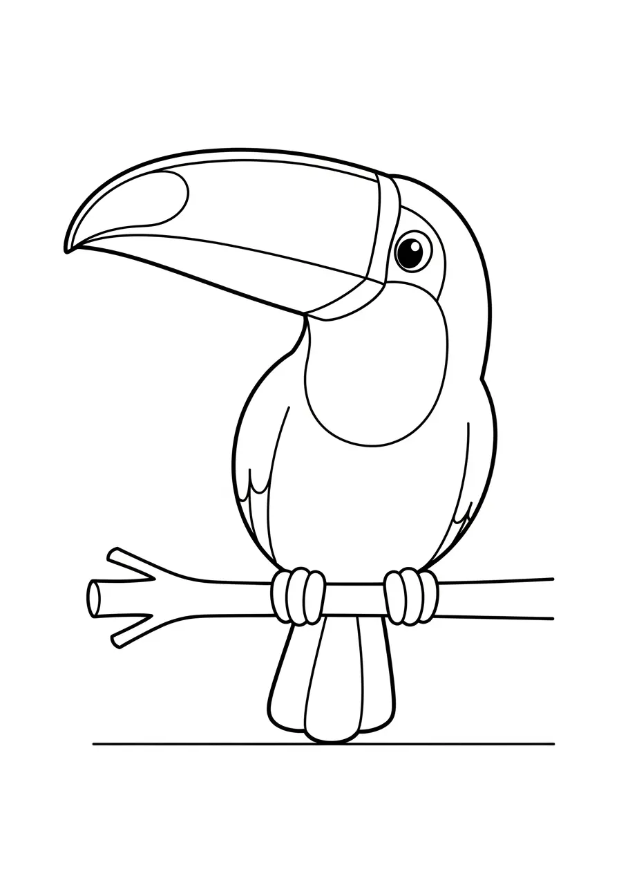 Glückliches Tukan-Ausmalbild