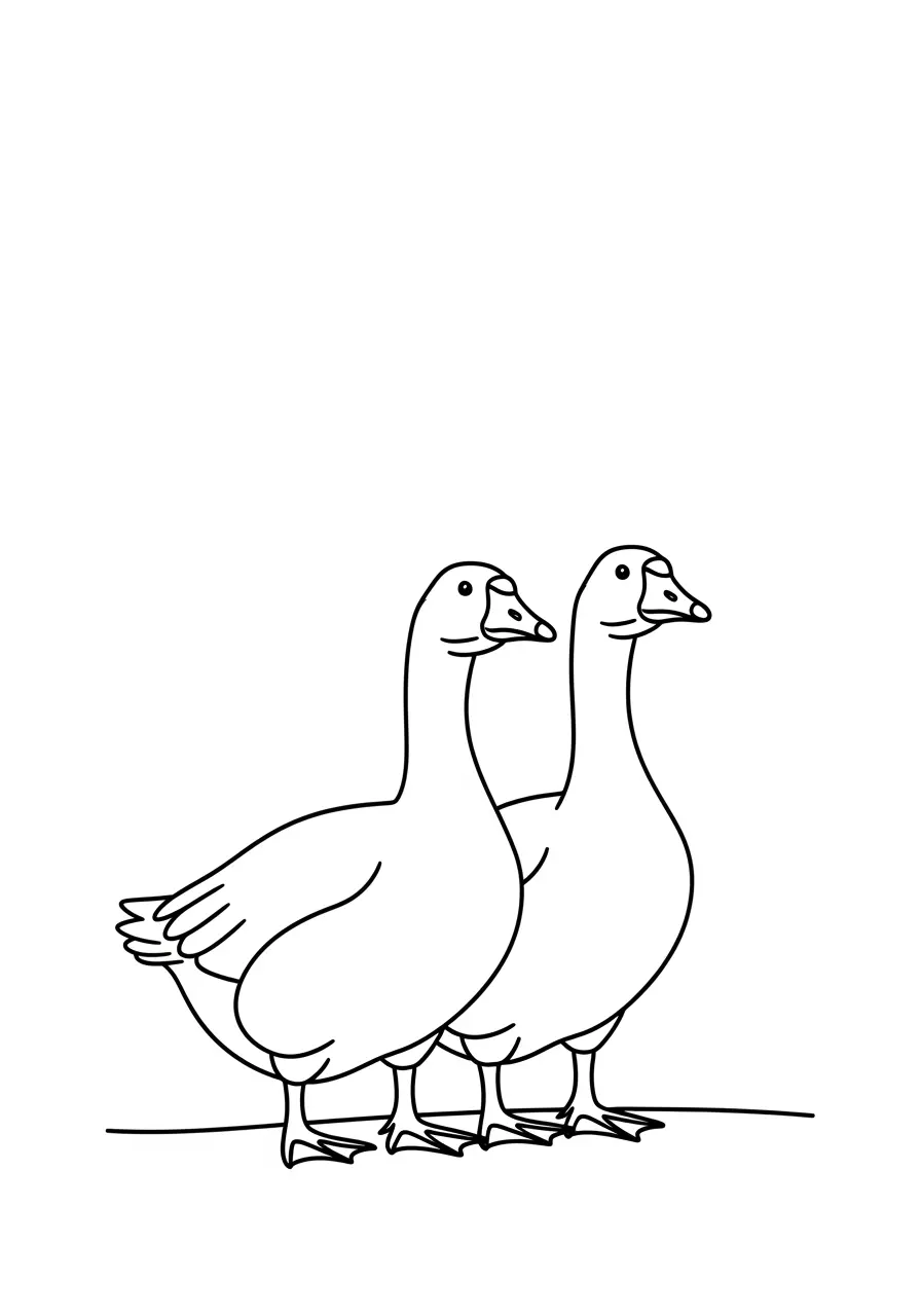 Goose Family Portrait Coloring Page
