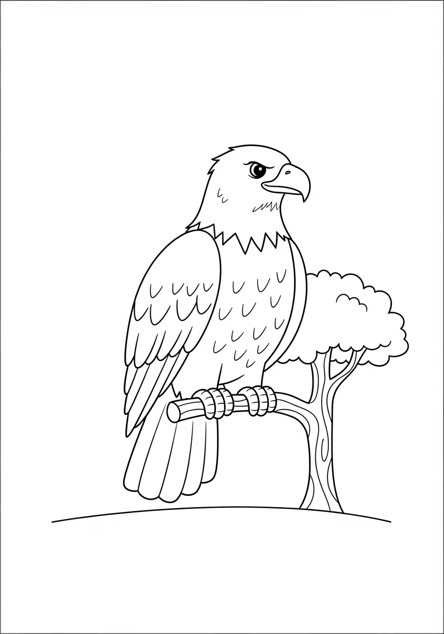 Happy Eagle Coloring Page