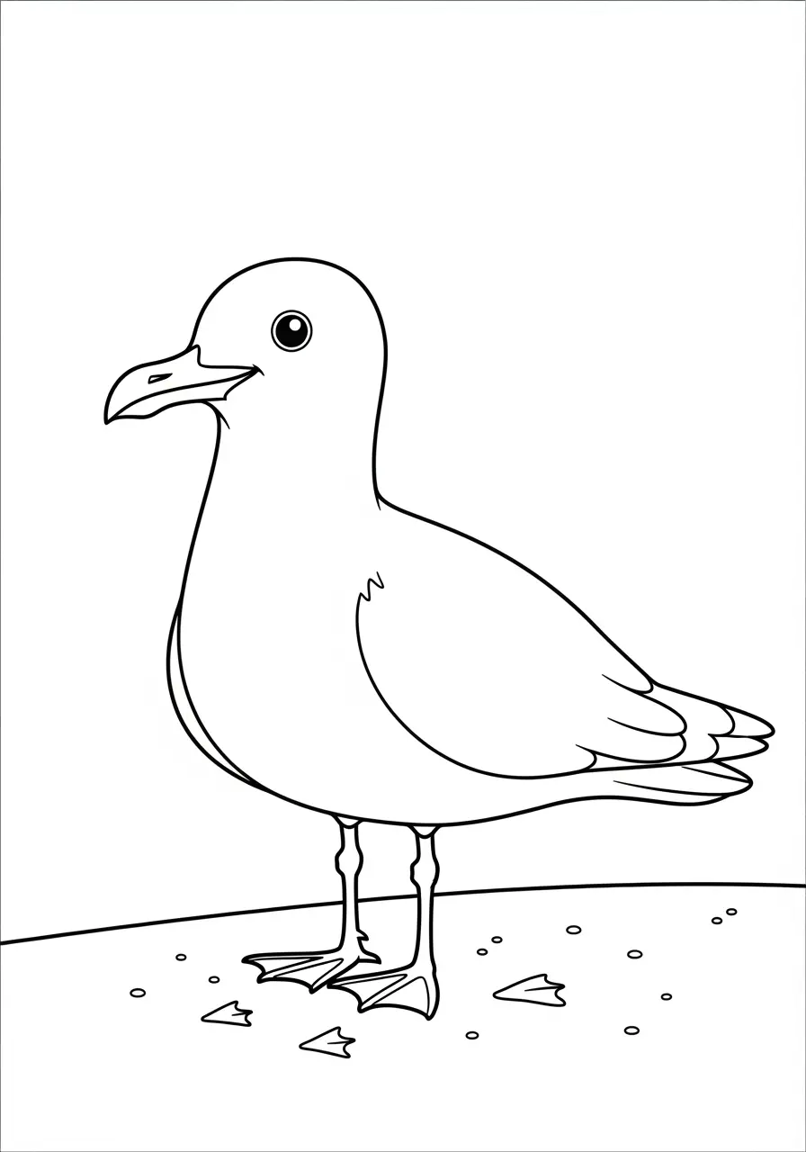 Happy Seagull Coloring Page
