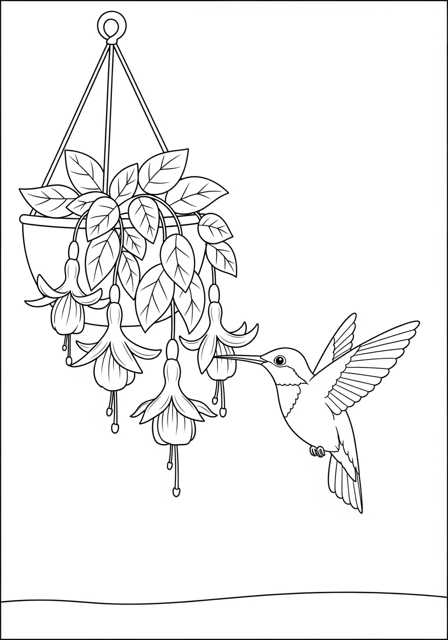 Hummingbird at Fuchsia Basket Page