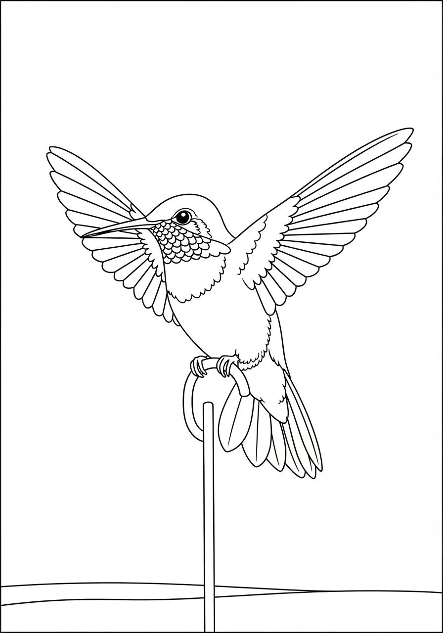 Hummingbird Spreading Wings Page