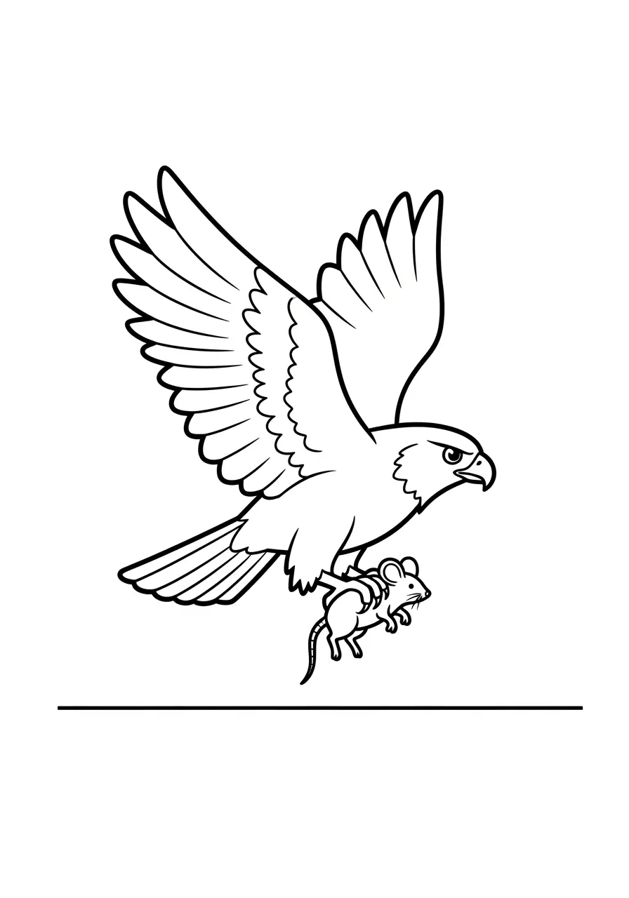 Hunting Hawk Coloring Page