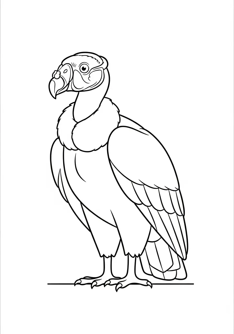 King Vulture Coloring Page Tropical
