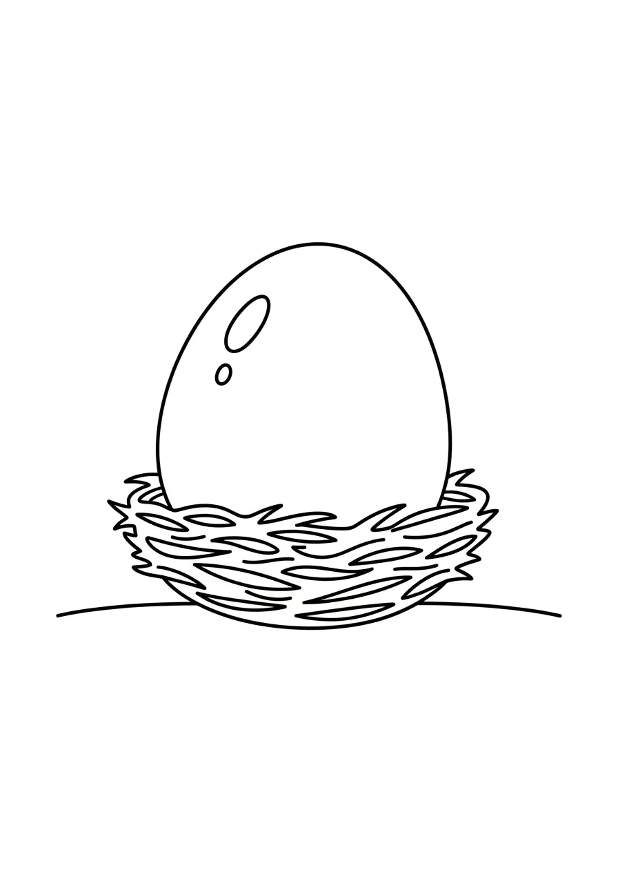 Kiwi Bird Egg Coloring Page