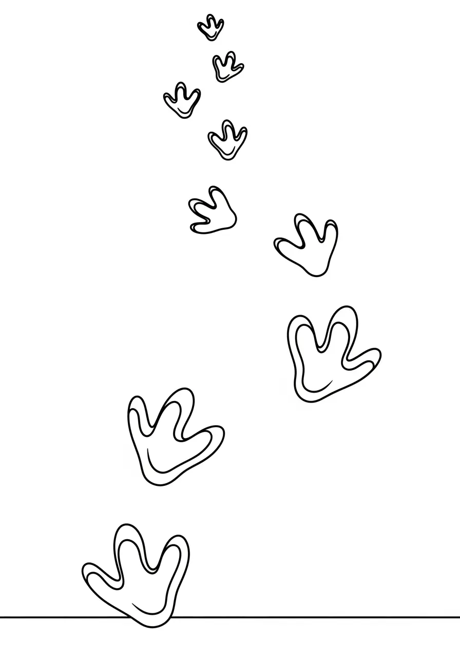 Kiwi Bird Footprints Coloring Page