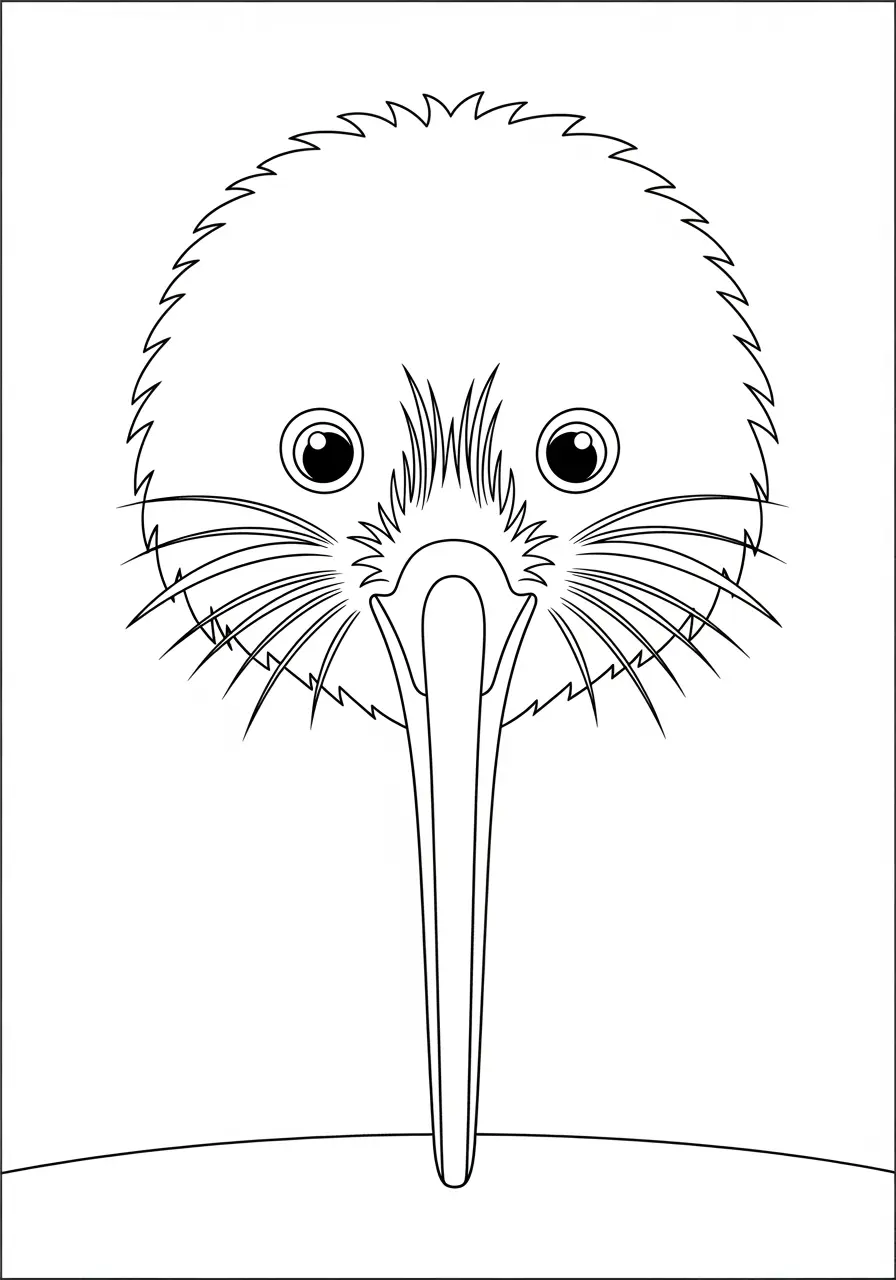 Kiwi Bird Portrait Coloring Page