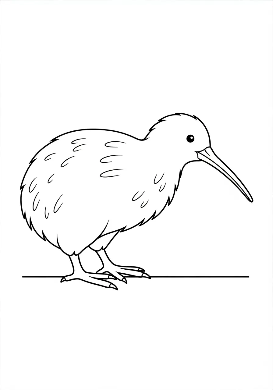 Kiwi Bird Profile Coloring Page