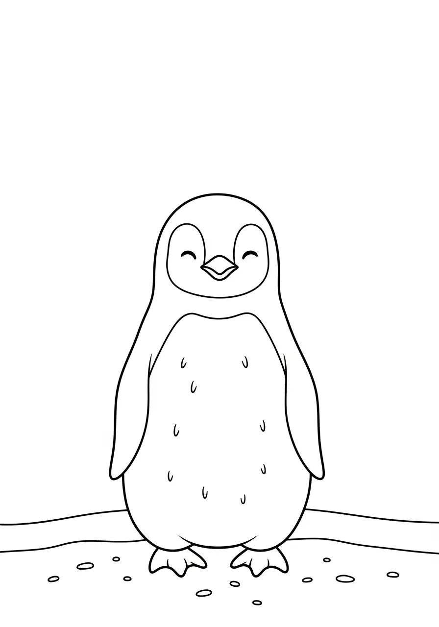 Little Blue Penguin Coloring Page
