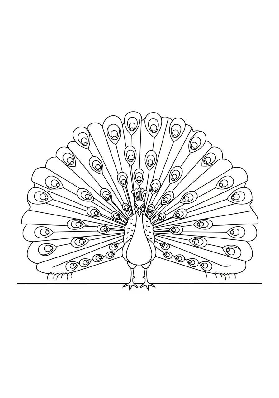 Majestic Peacock Coloring Page