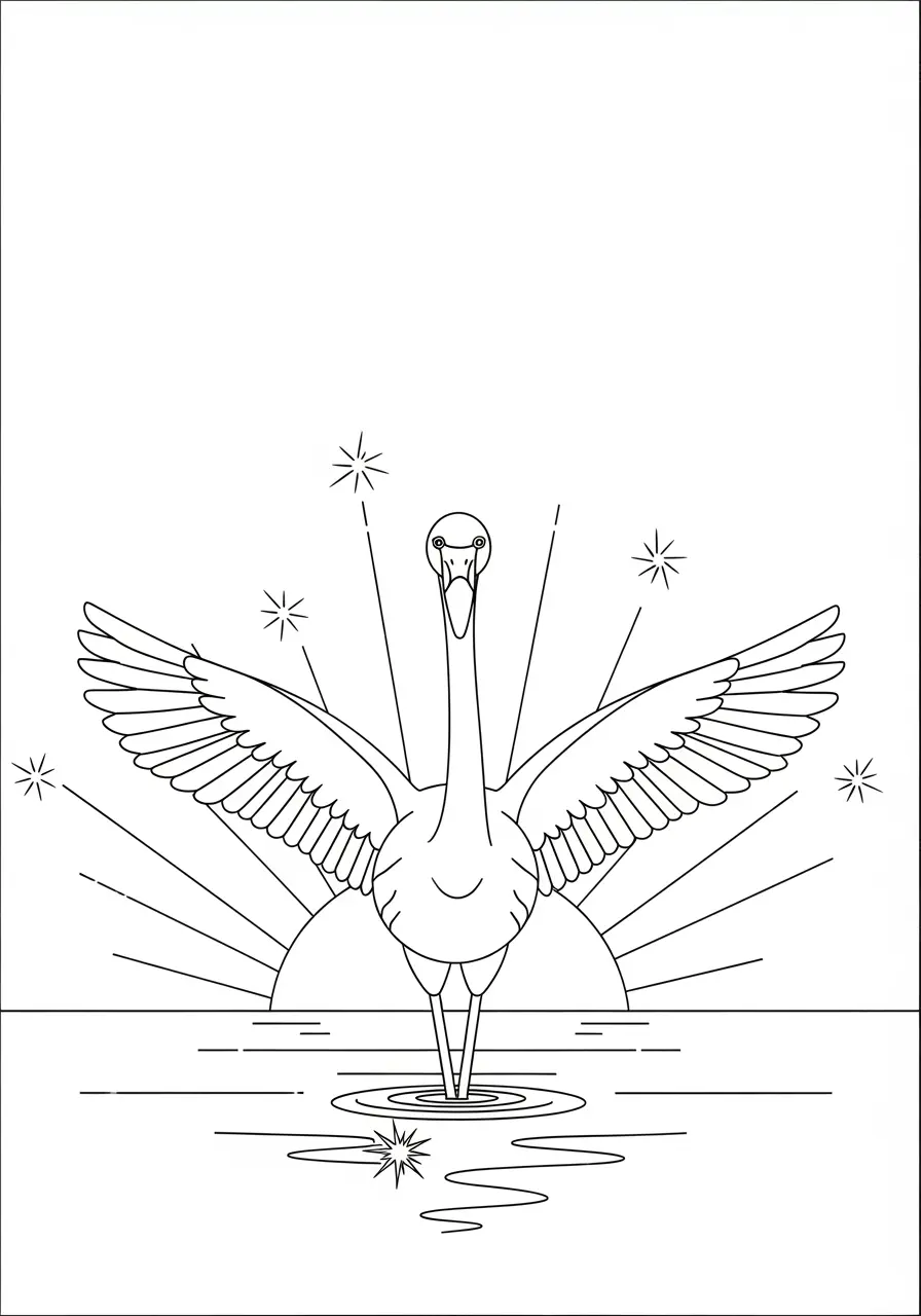 Morgen-Flamingo-Ausmalbild