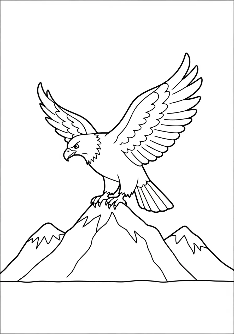 Mountain Eagle Coloring Page