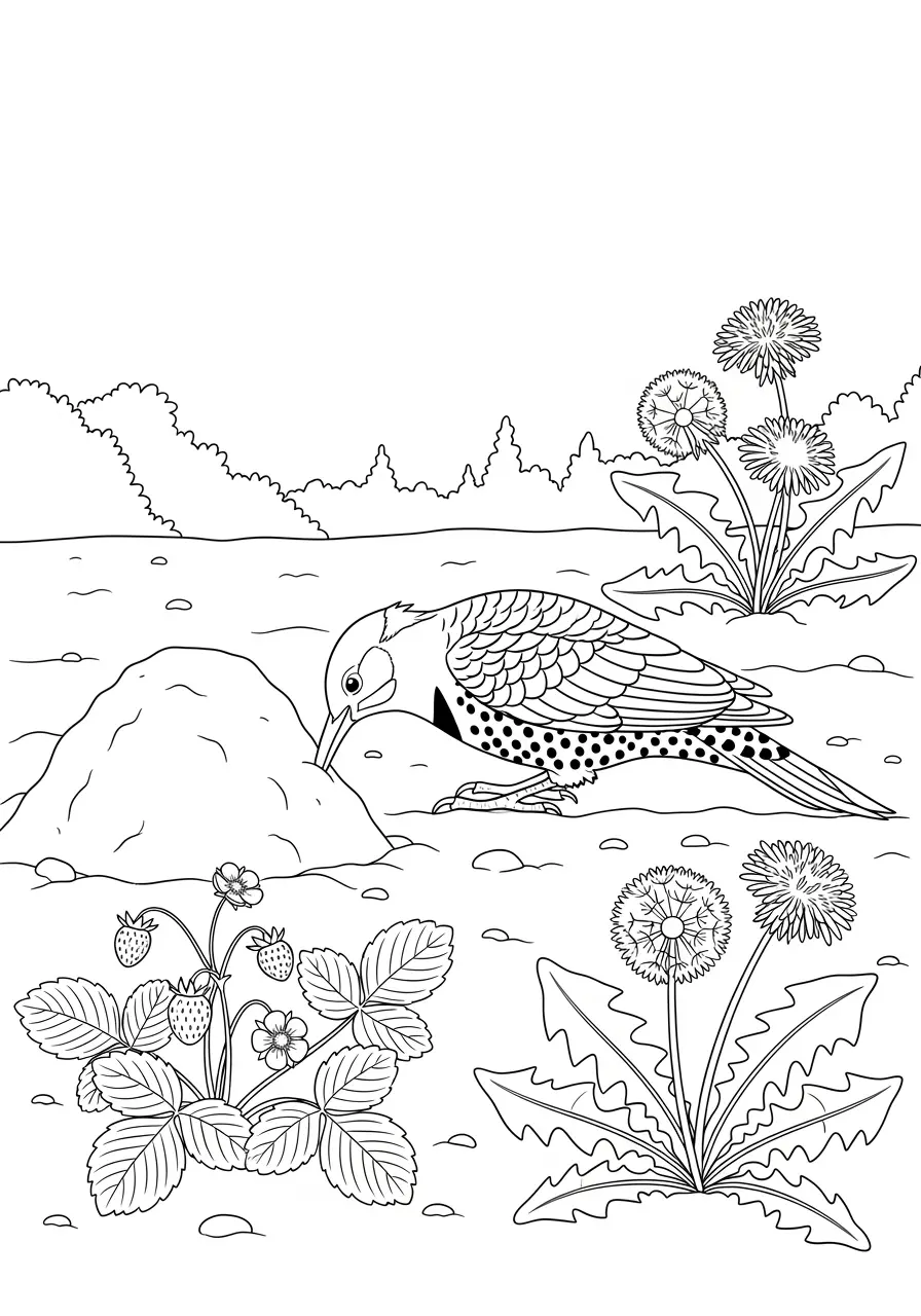 Northern Flicker Coloring Page