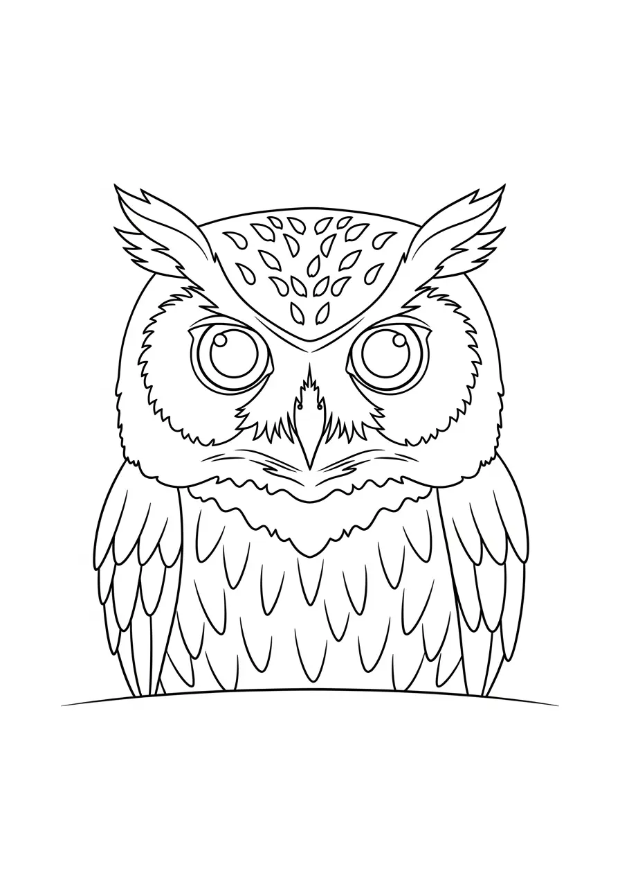 Owl Portrait Coloring Page