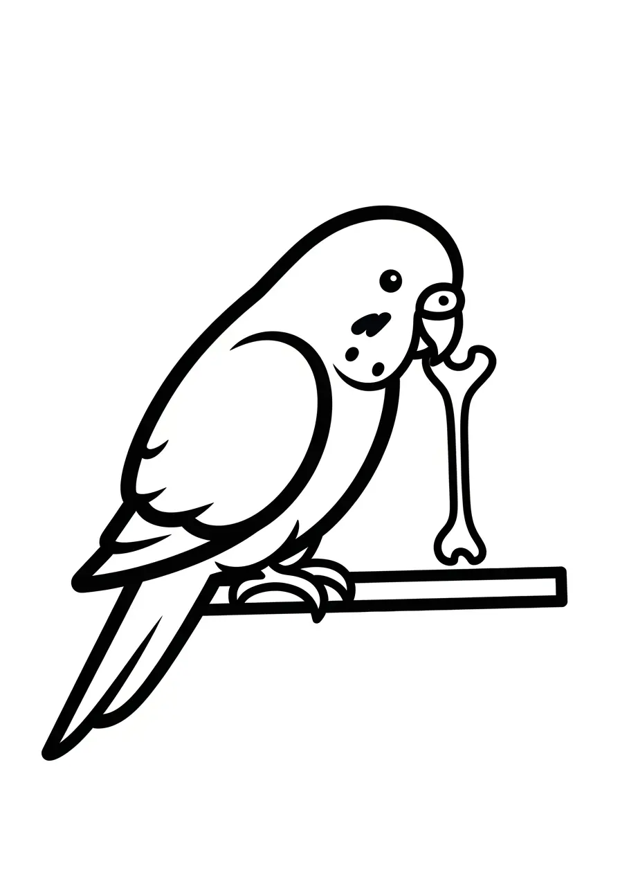 Parakeet Cuttlebone Coloring Page