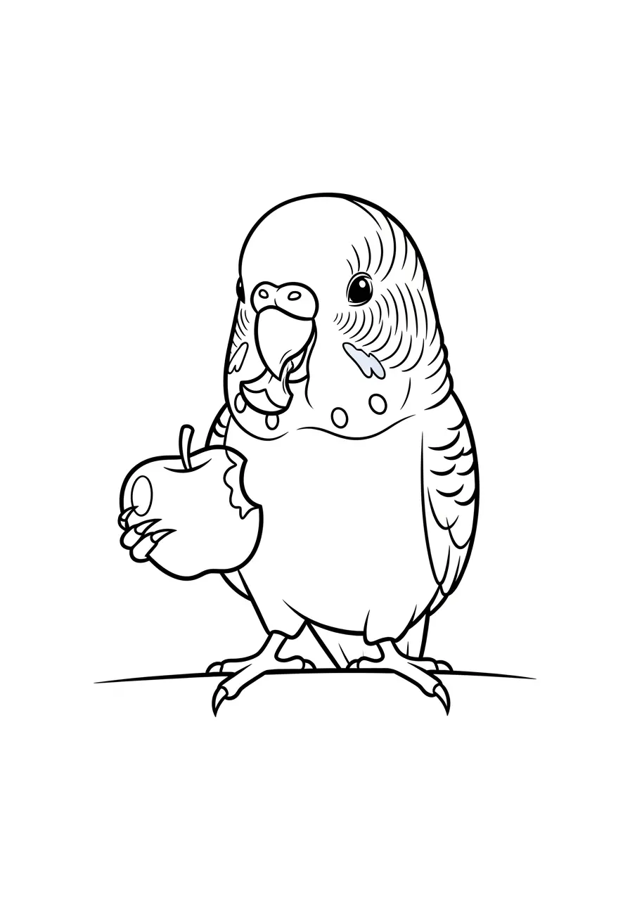 Parakeet Treat Time Coloring Page