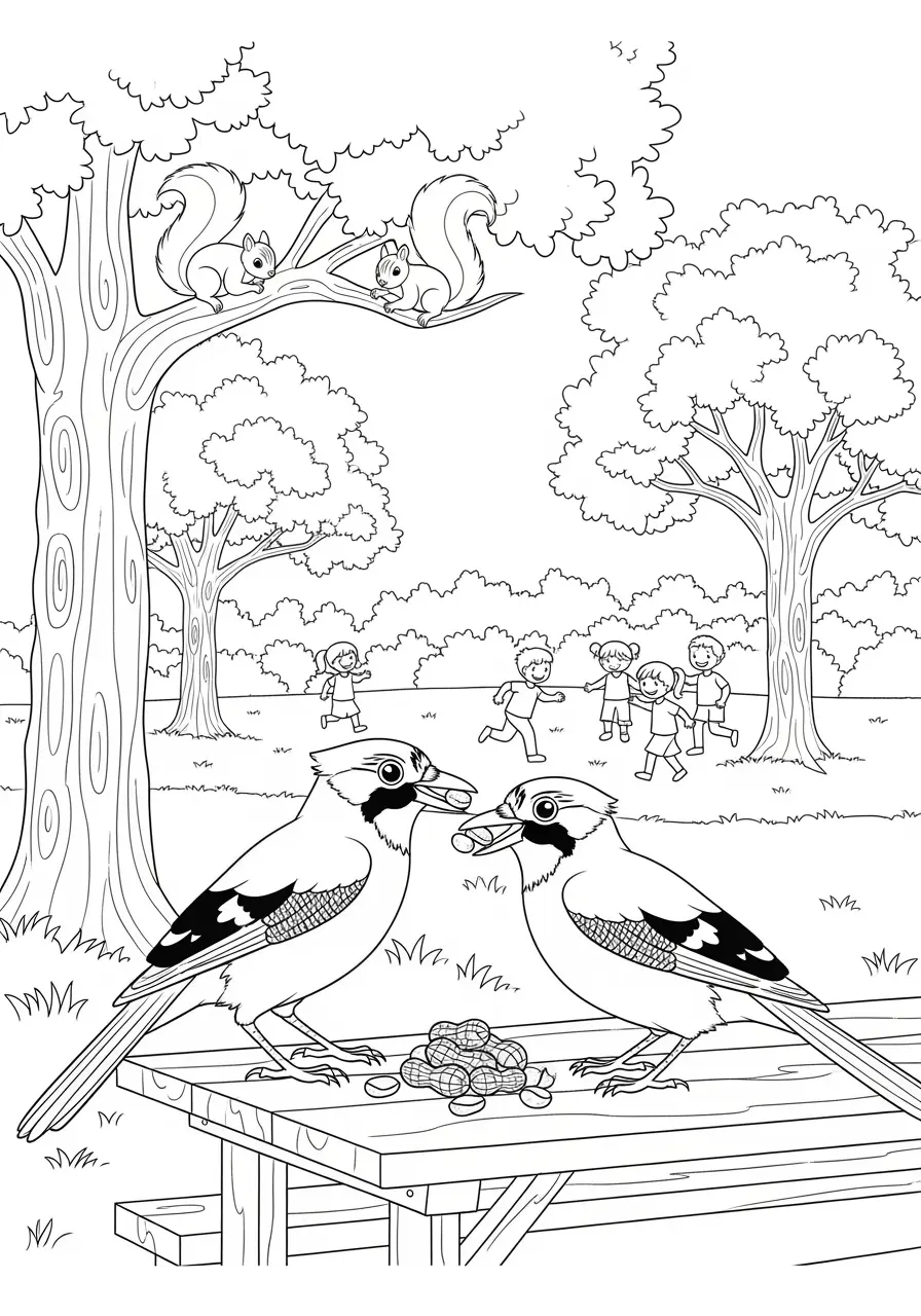 Park Blue Jay Coloring Page