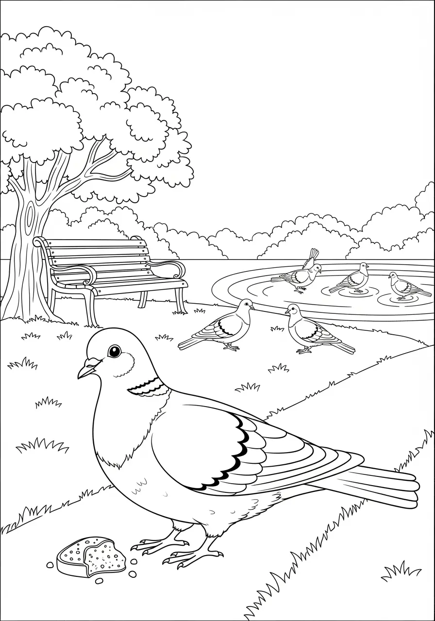 Park Dove Coloring Page
