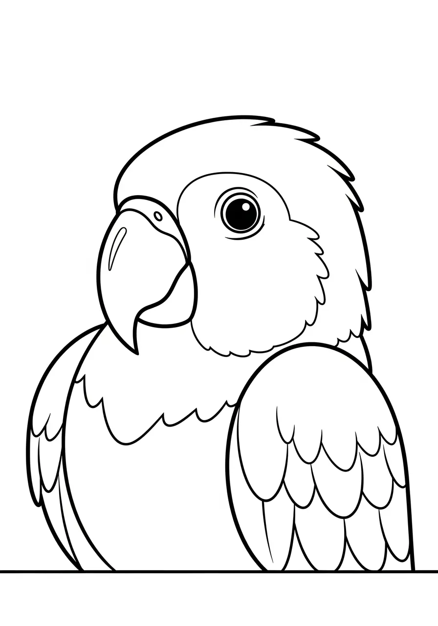 Parrot Head Portrait Coloring Page