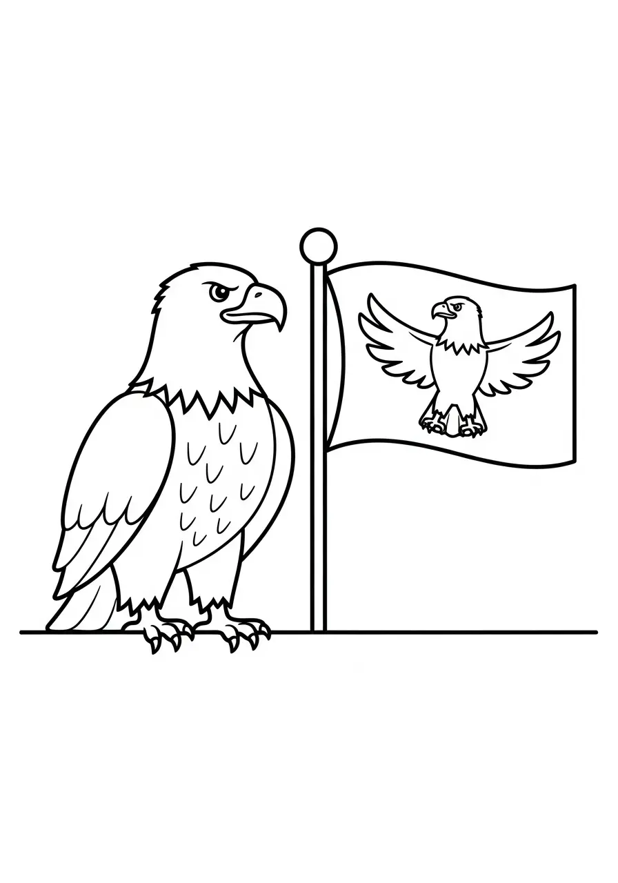 Patriotic Eagle Coloring Page