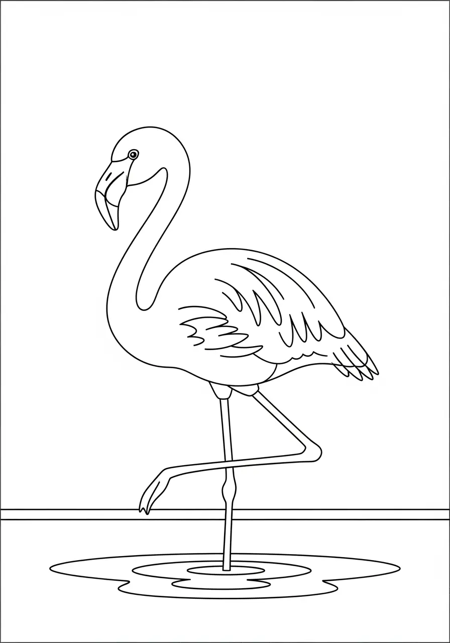 Peaceful Flamingo Coloring Page