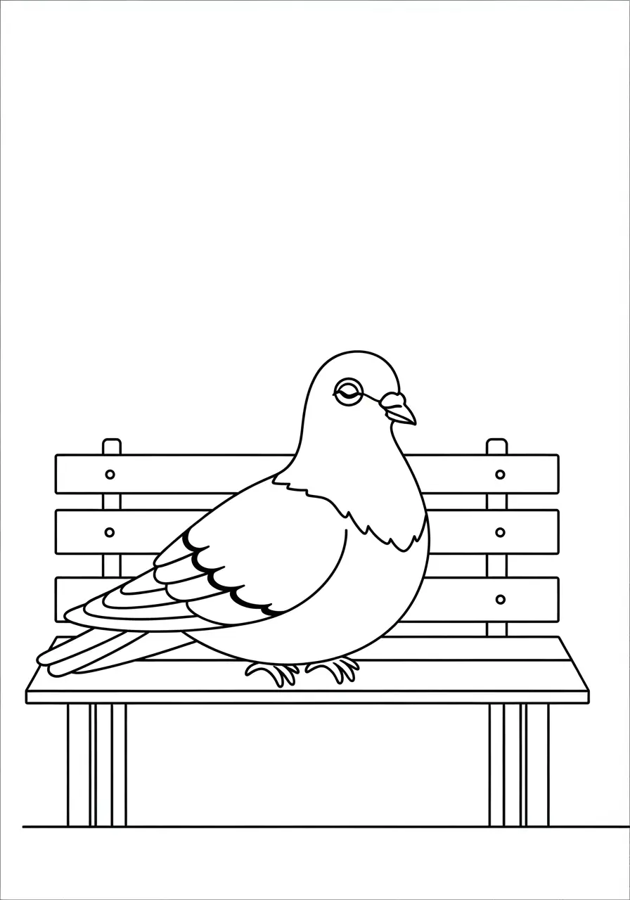 Peaceful Pigeon Coloring Page