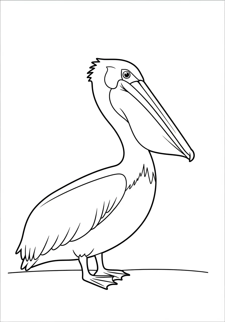 Pelican Silhouette Coloring Page