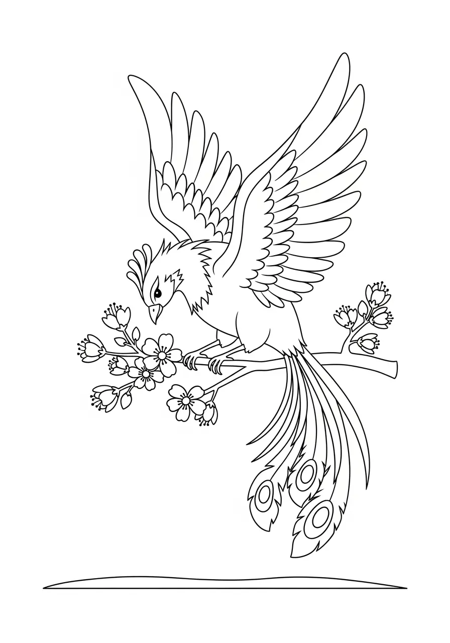 Phoenix Landing Coloring Page