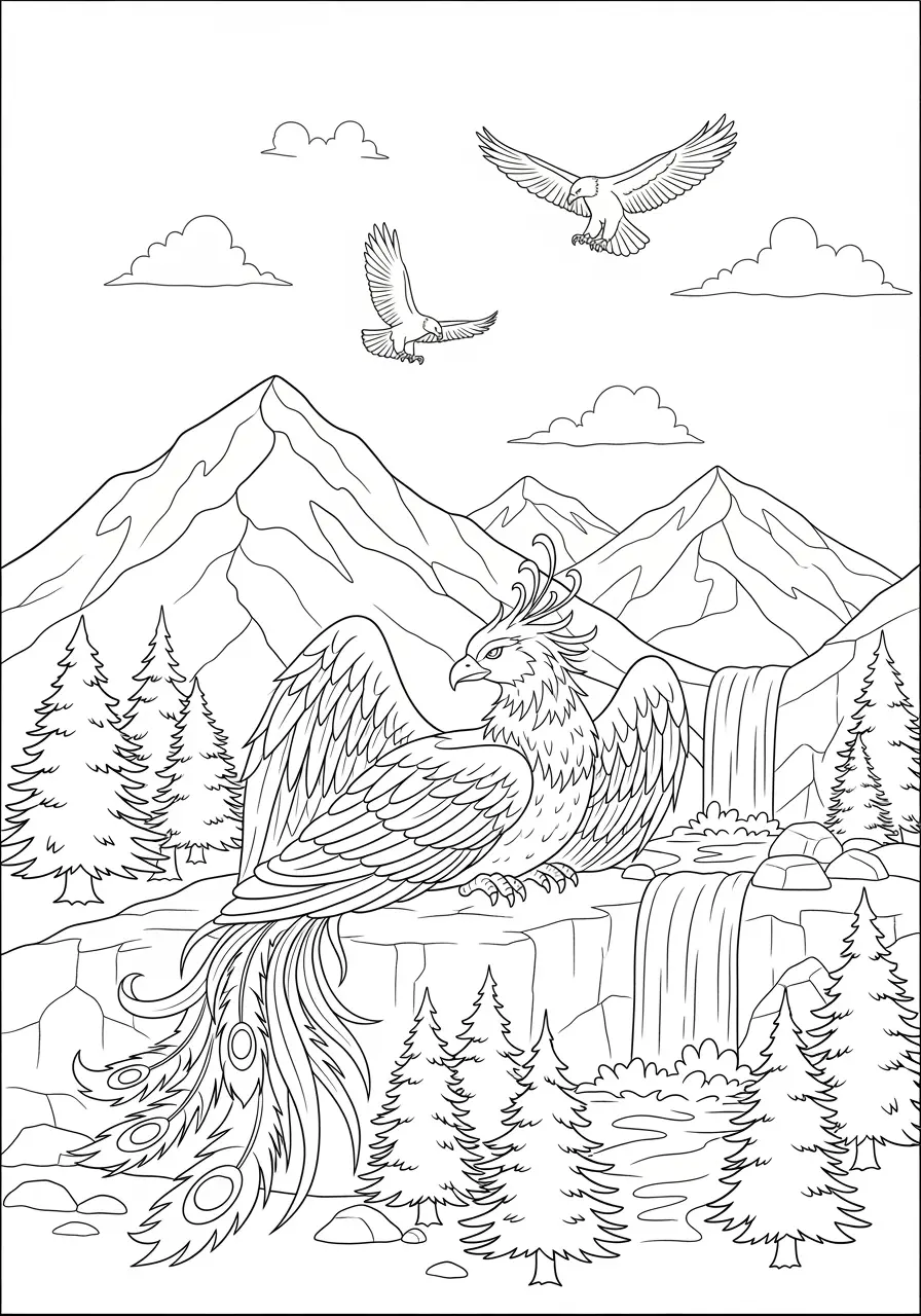 Phoenix Mountain Home Coloring Page