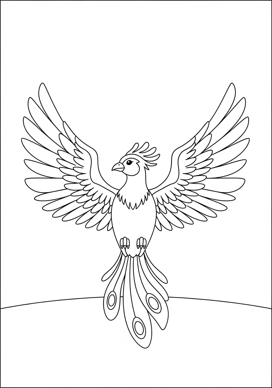 Phoenix Rising Coloring Page