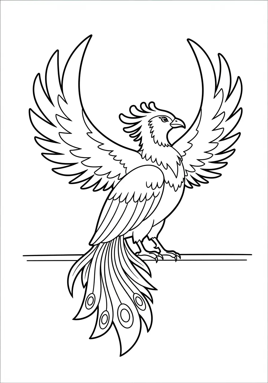 Phoenix Silhouette Coloring Page