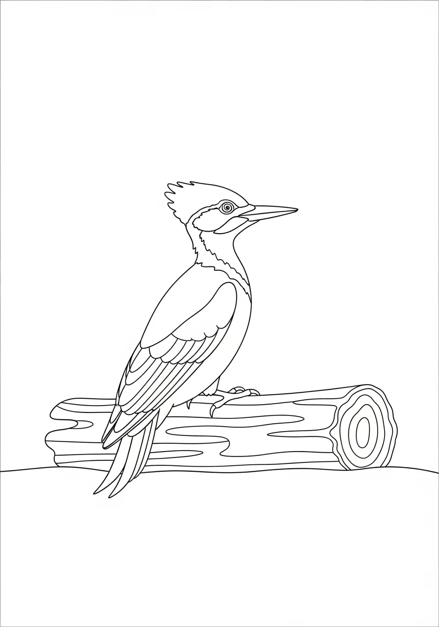 Pileated Woodpecker Coloring Page