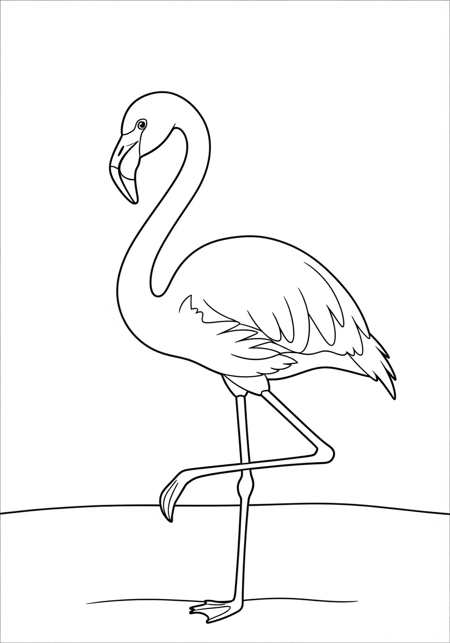 Porträt Flamingo-Ausmalbild