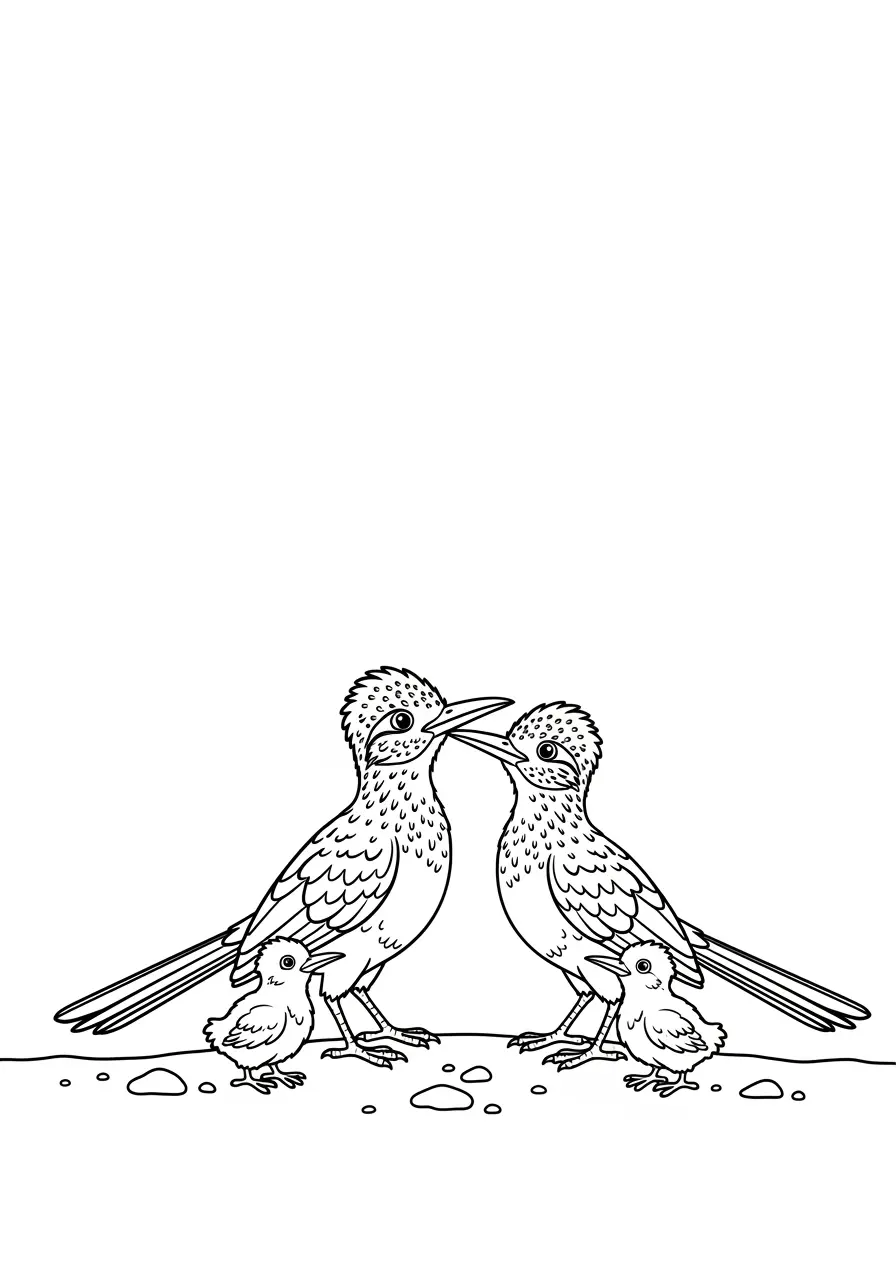 Roadrunner Family Coloring Page