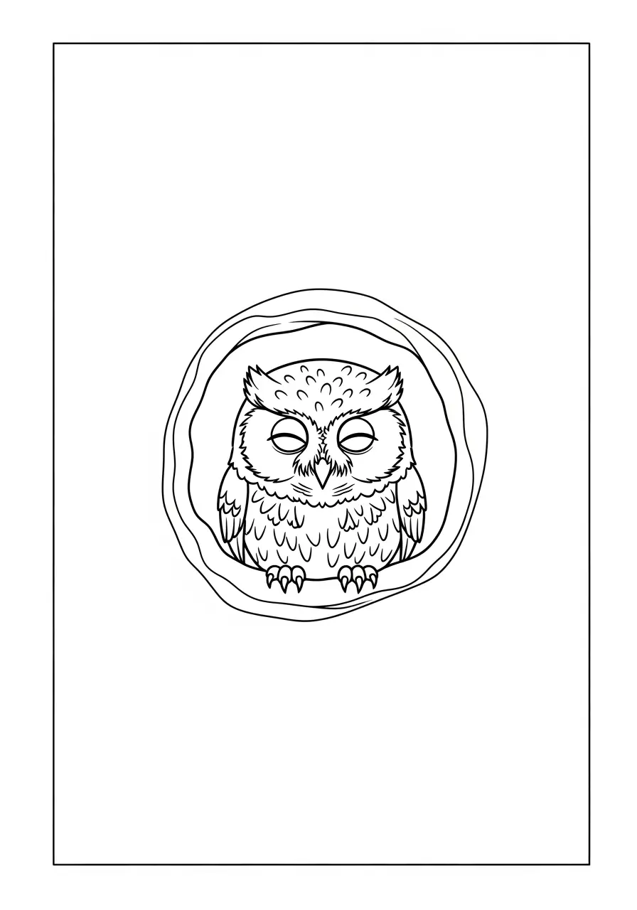 Ruhende Schreieule-Ausmalbild