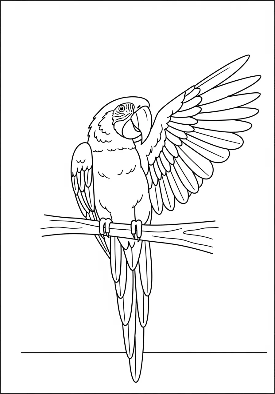 Scarlet Macaw Coloring Page