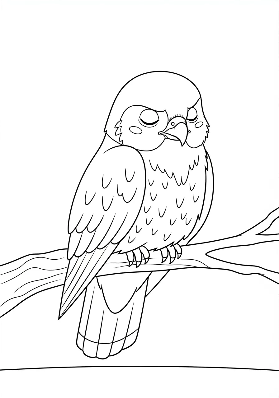 Schlafender Falken-Ausmalbild