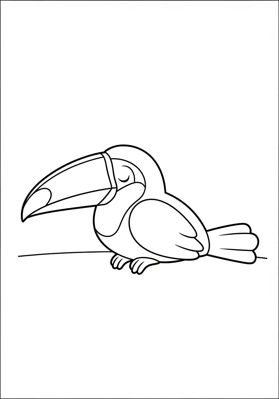 Schlafendes Tukan-Ausmalbild