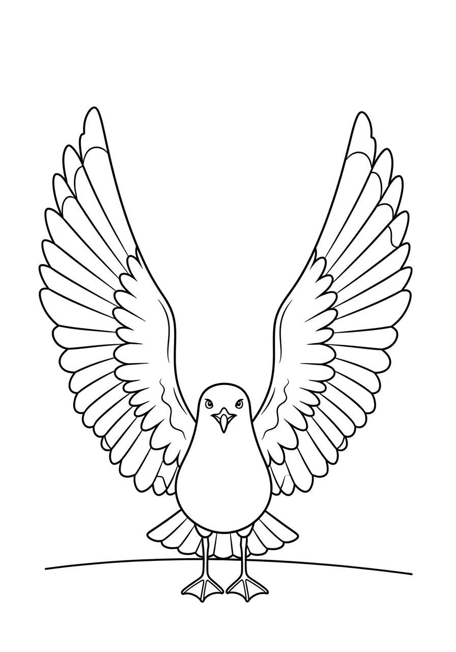 Seagull Feather Coloring Page