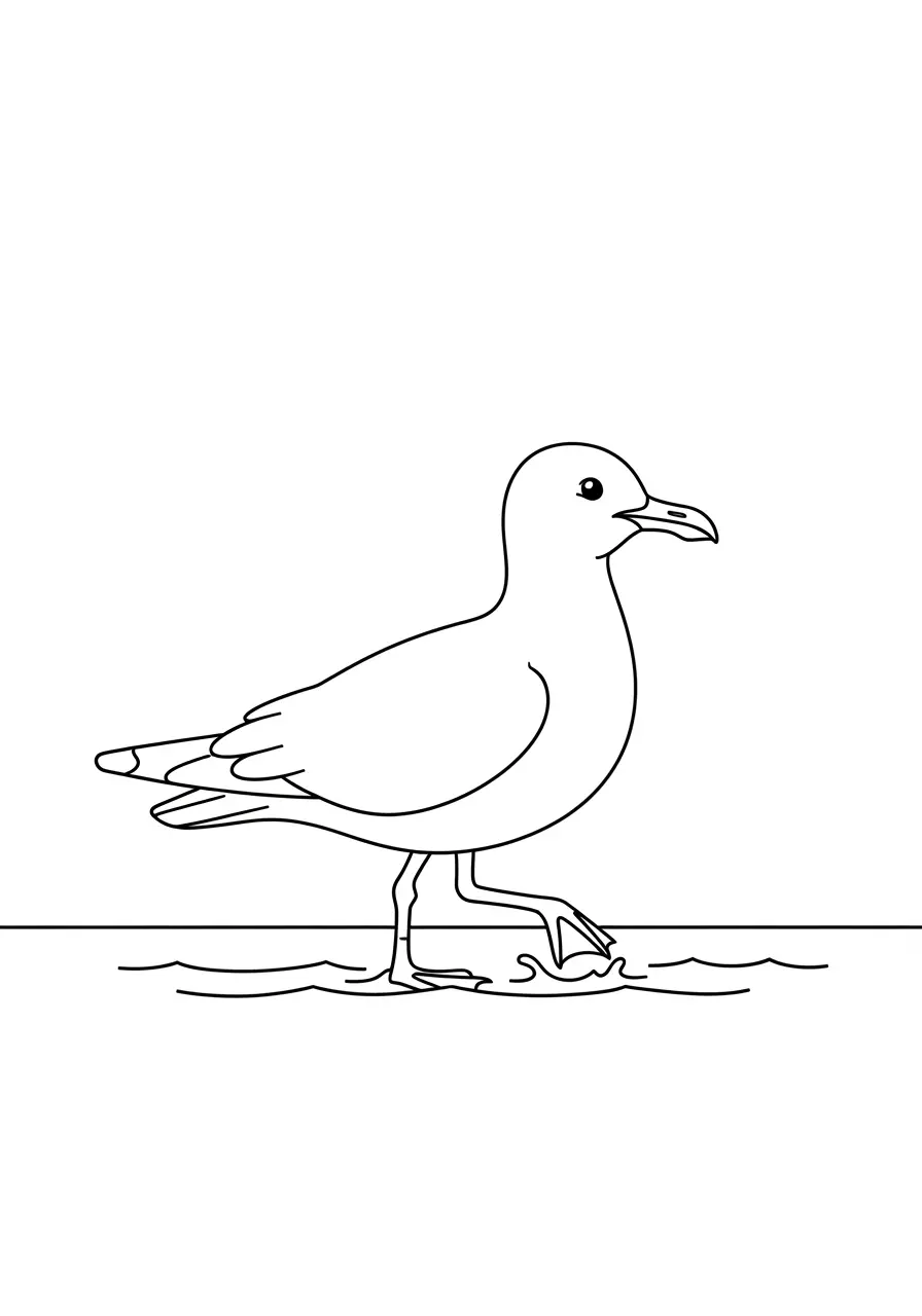 Seagull Walking Coloring Page