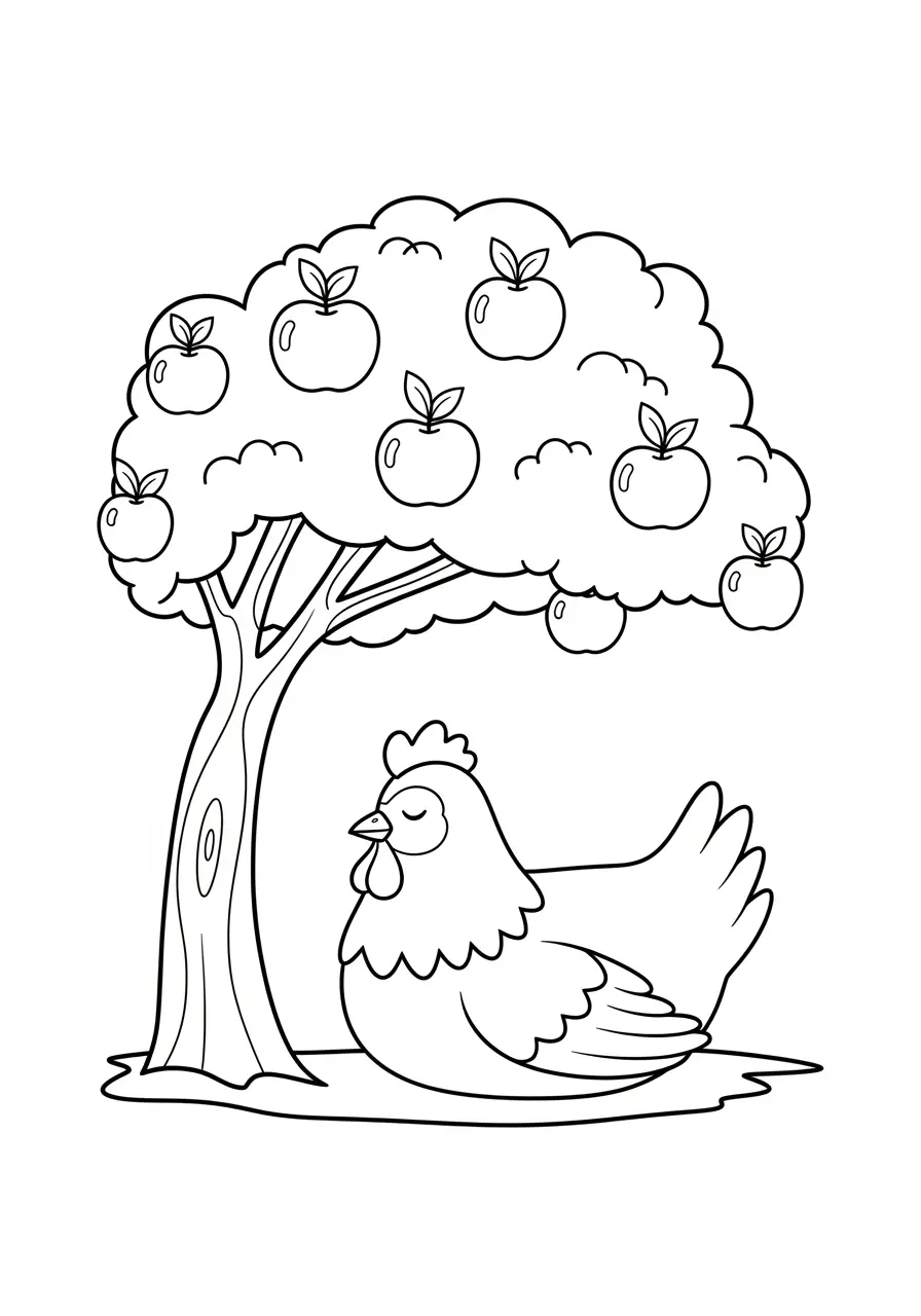 Shade Tree Chicken Coloring Page
