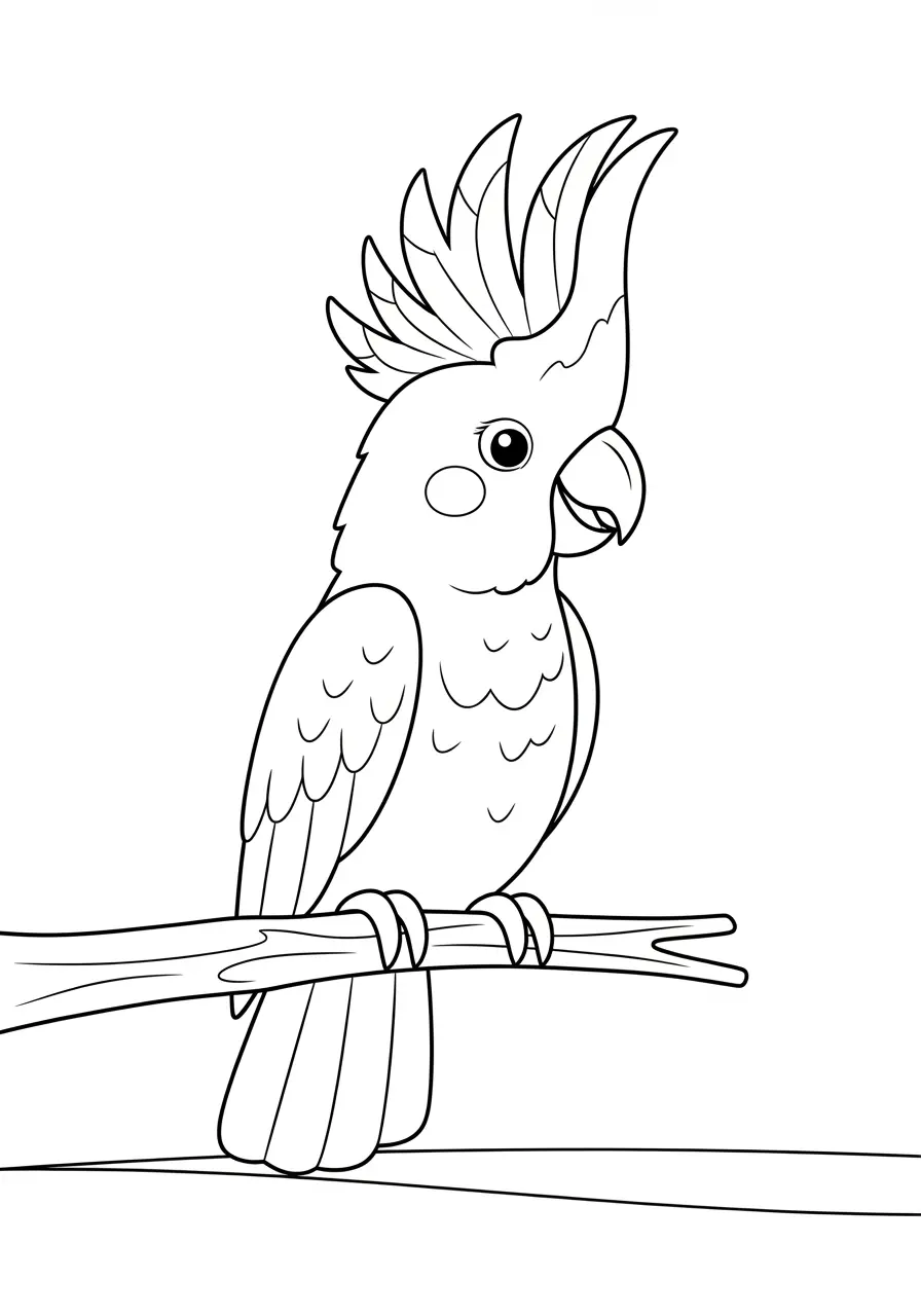Singing Cockatoo Coloring Page