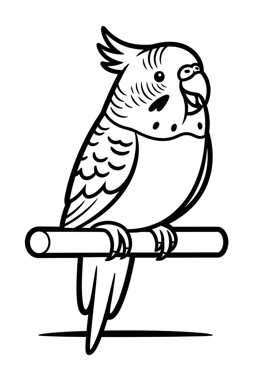 Singing Parakeet Coloring Page