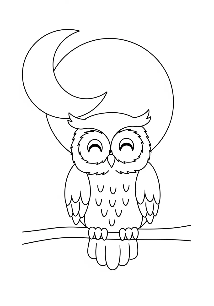 Smiling Owl Coloring Page