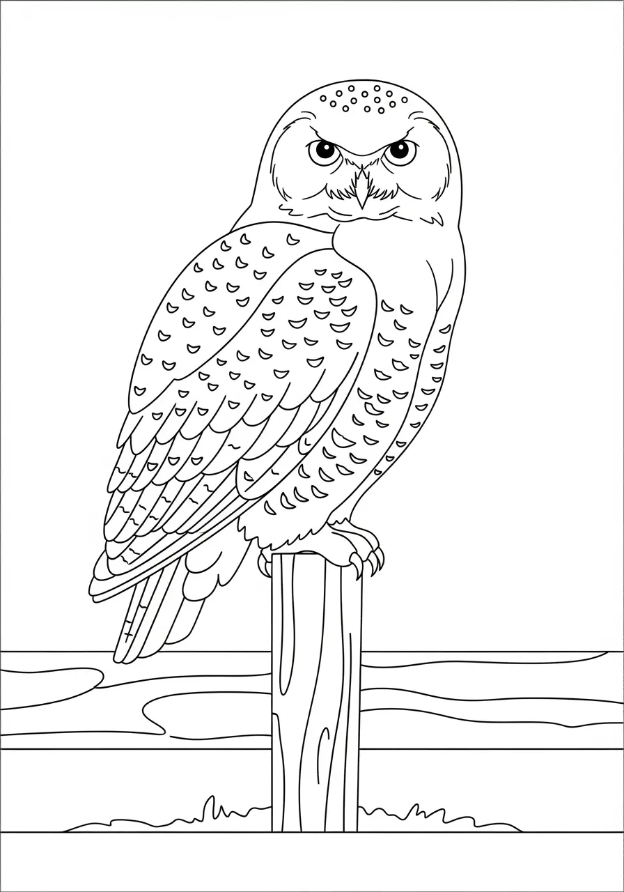Snowy Owl Coloring Page