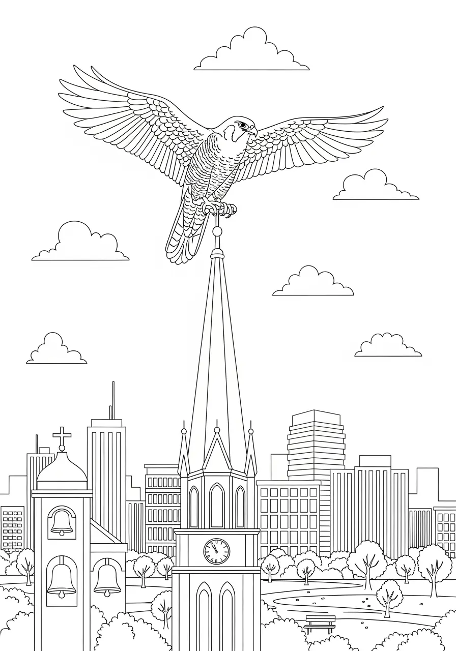 Stadtfalken-Ausmalbild