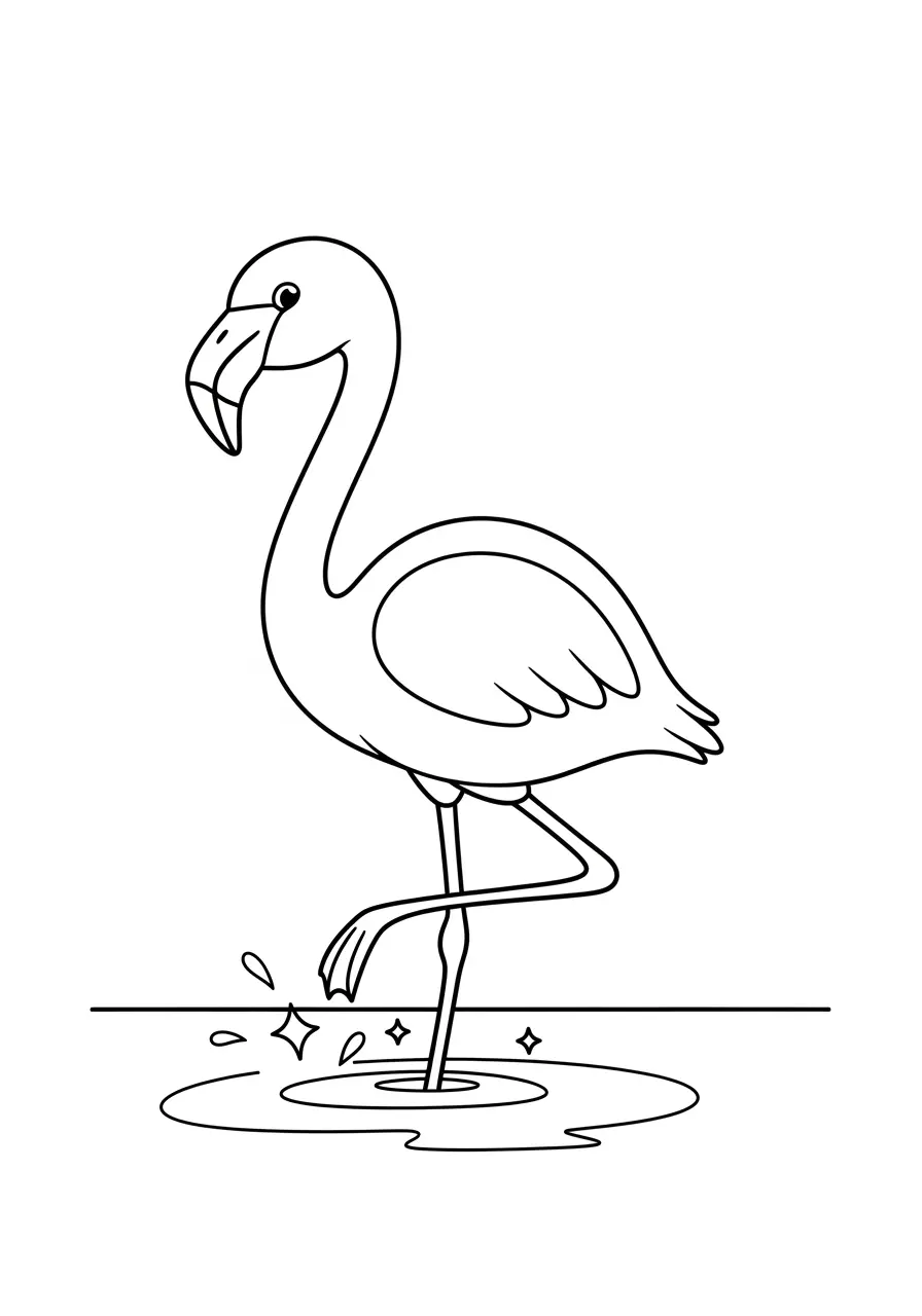 Tanzendes Flamingo-Ausmalbild