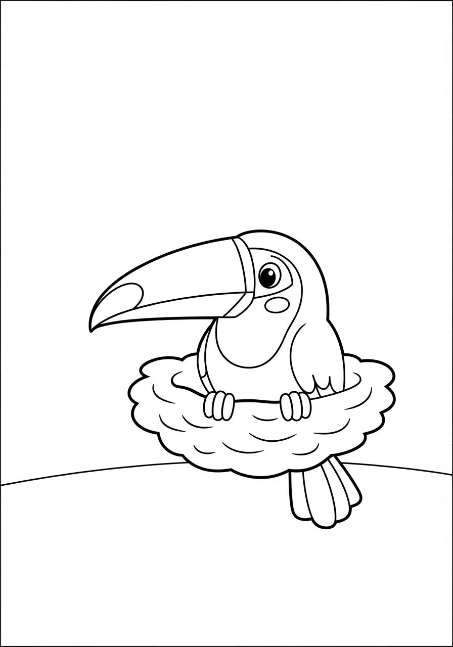 Tukan-Nest-Ausmalbild